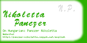 nikoletta panczer business card